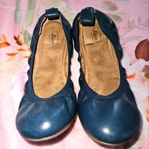 Bass leather ballet flats navy